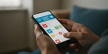 Pessoa atualizando dados do Cadastro Único no celular para manter o Auxílio Brasil