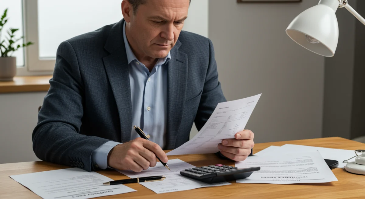 Pessoa analisando holerite e documentos trabalhistas para verificar o cálculo e a aplicação do DSR.