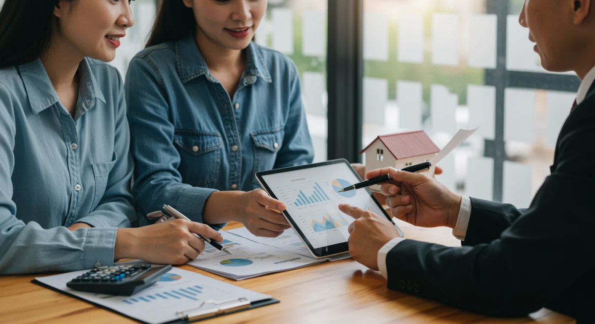 Casal consultando um especialista financeiro para entender os requisitos do Minha Casa Minha Vida e como obter o subsídio.