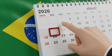 Calendário destacando o ano de 2026 e um domingo, simbolizando o Direito ao Descanso Semanal Remunerado (DSR).