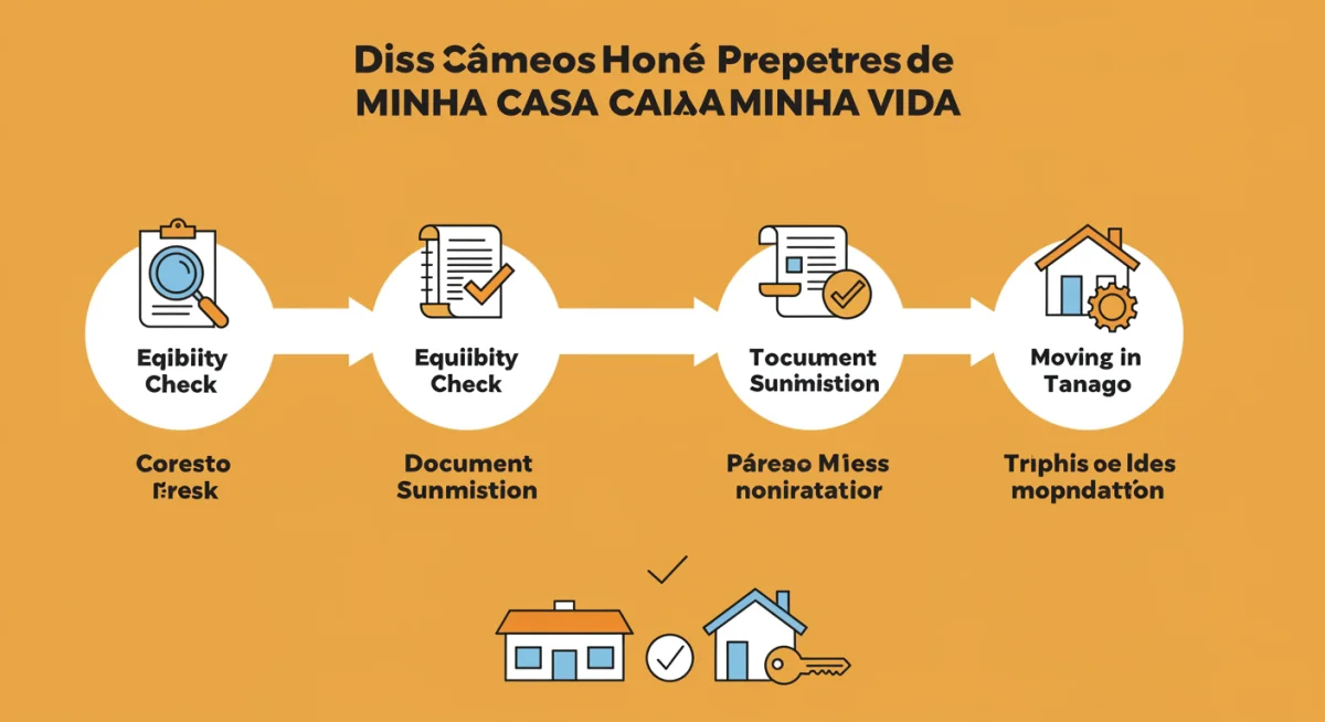 Infográfico com etapas do processo de financiamento Minha Casa Minha Vida