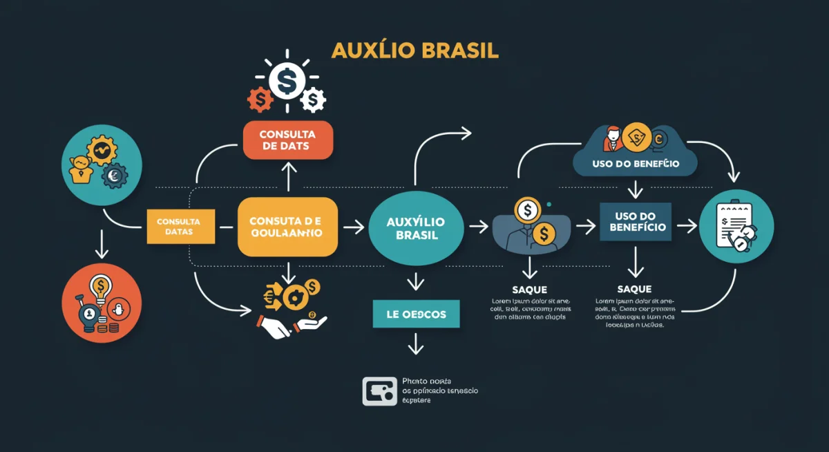 Fluxograma explicativo do processo de recebimento do Auxílio Brasil