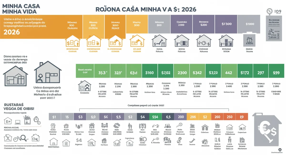 Infográfico detalhando faixas de renda e benefícios do Minha Casa Minha Vida.