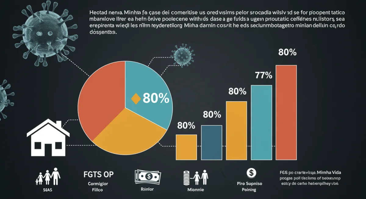 Infográfico detalhando o uso do FGTS para abatimento de imóvel no Minha Casa Minha Vida, com destaque para 80% do valor.