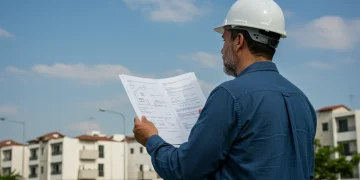 Autônomo sonhando com a casa própria do Minha Casa Minha Vida, segurando documentos para comprovar renda.