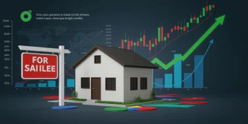 Casa com gráfico de inflação e cifras, representando o impacto da inflação de 4,5% no Minha Casa Minha Vida em 2026.