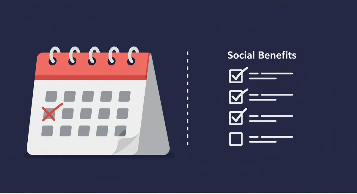 Calendário com data marcada e lista de verificação, simbolizando a importância de prazos e organização na gestão de benefícios.
