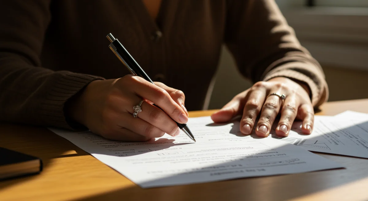 Pessoa preenchendo formulário de cadastro para programa social